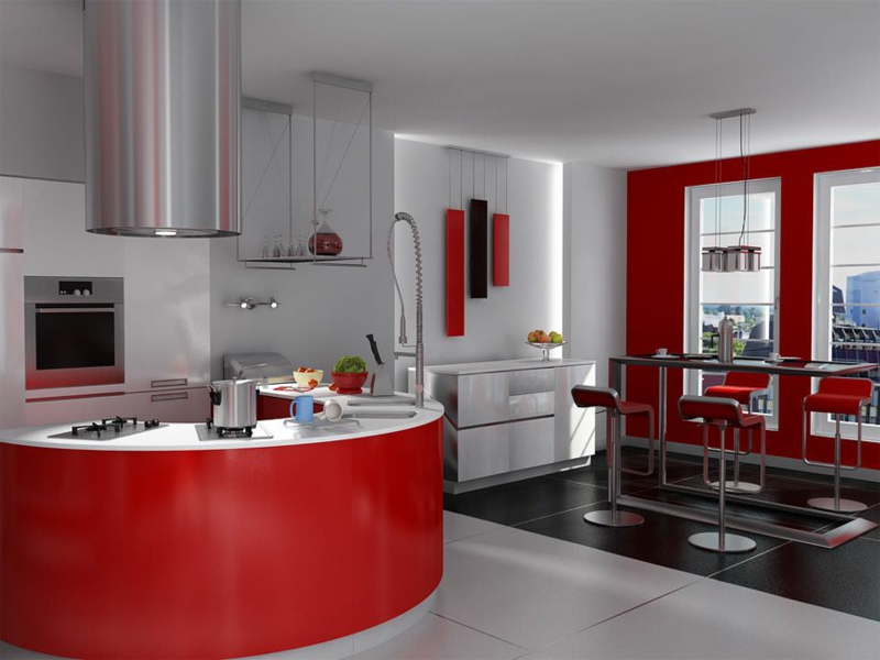 Inneneinrichtung in rot für das esszimmer esszimmer, küche ... Bilder rot küche