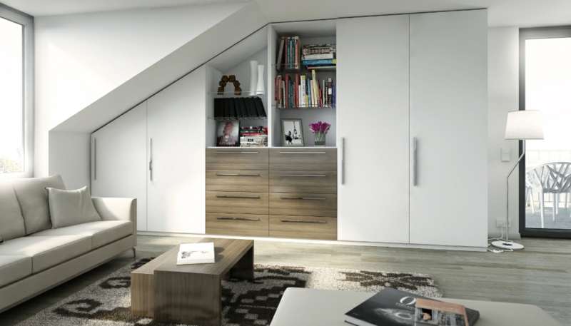 Schrank dachschräge praktische lösungen innendesign, möbel ...