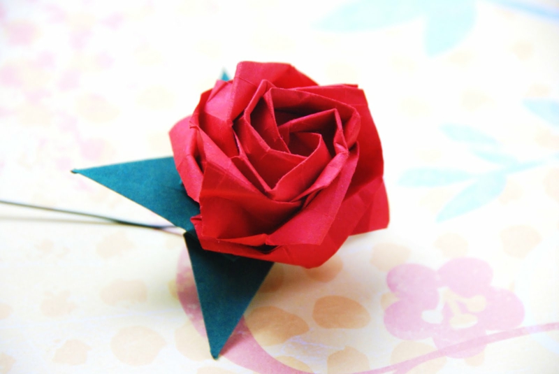 Origami Rose Anleitung Bastelideen Diy Zenideen 1063