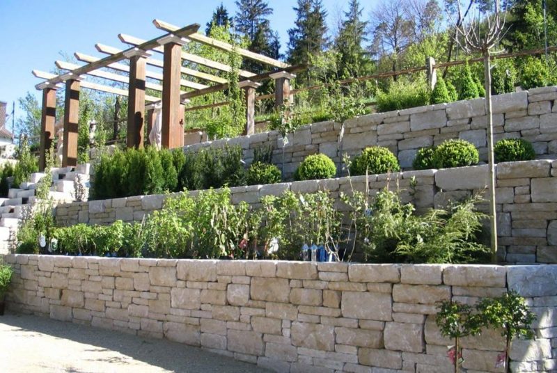 Steinmauer als blickfang und sichtschutz im garten – 40 ideen