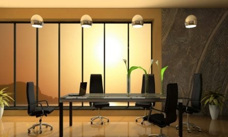 Raumgestaltung Ideen und goldene Farben im Office