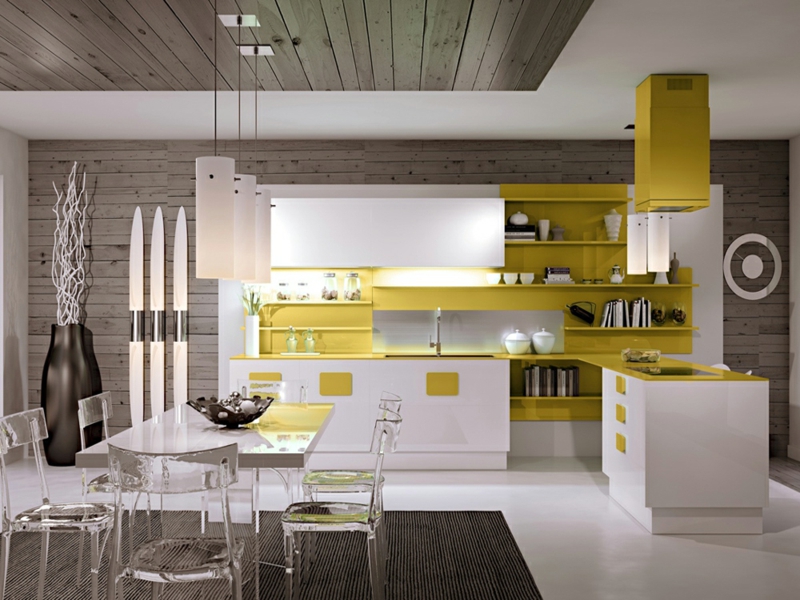 küche mit gelben akzenten