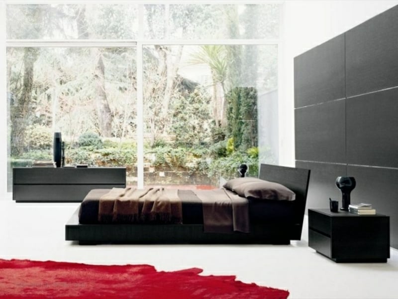 modernes rotesteppich im luxus schlafzimmer