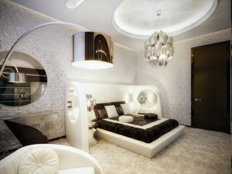 designer verschiedene lampenarten im luxus schlafzimmer