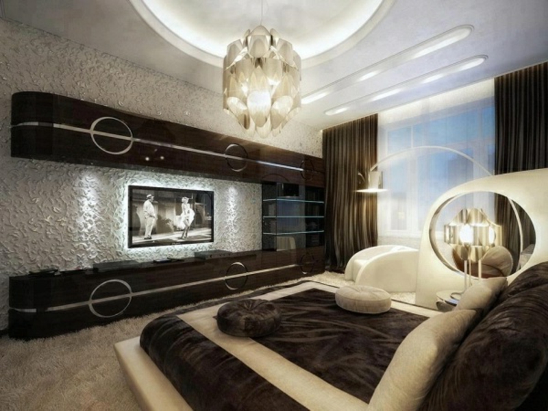 designer schöne wandgestaltung im luxus schlafzimmer