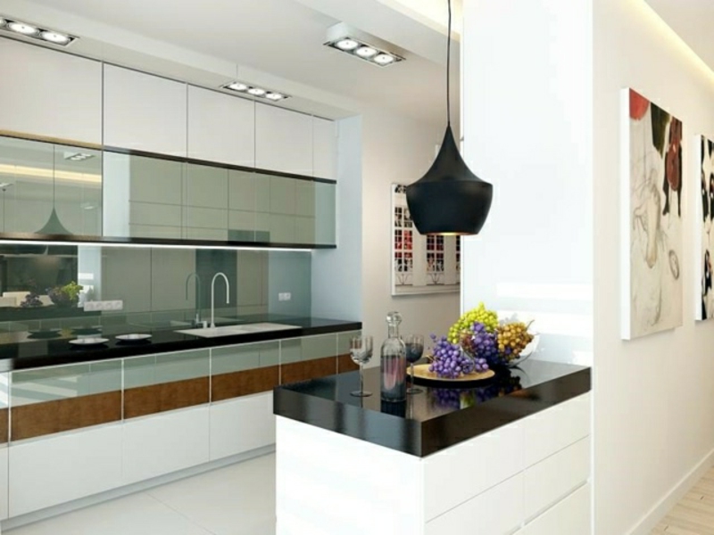designer kücheninsel in schwarz und weiß