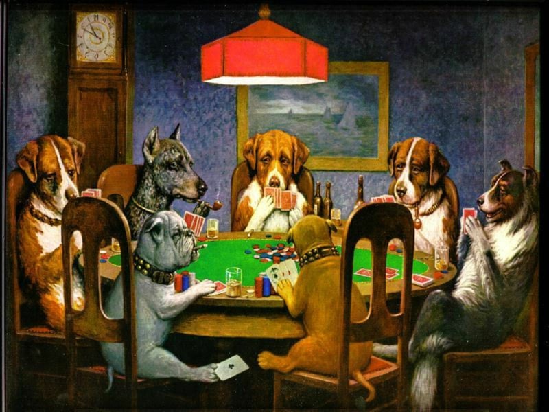 berühmte-kunstwerke-Dogs Playing Poker
