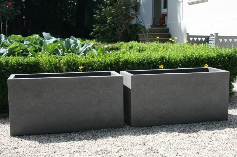 beton pflanzkübel pflanztrog fiberzement grau maxi
