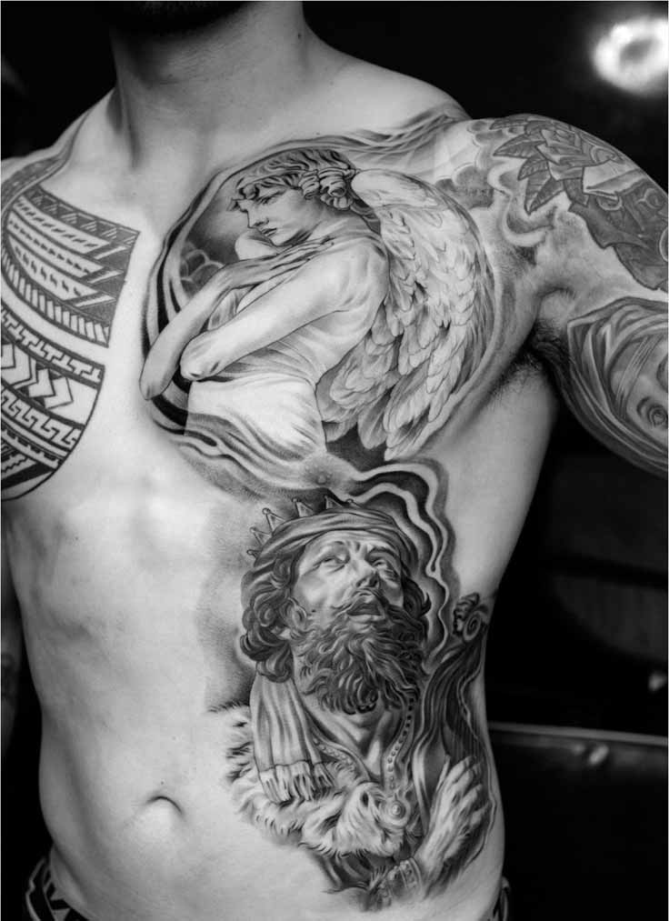 Engel Tattoos Brust
