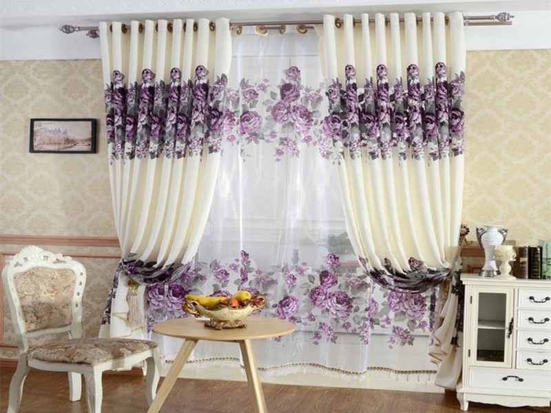 Buntglas-Fenstervorhänge, Vintage-Stil – 2 Paneele, 107x114 Cm, Verdunkelnd & Dekorativ
