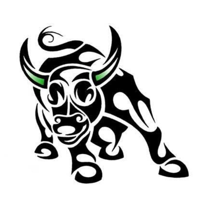 sternzeichen tattoo Tribal Taurus Bull With Green Horns Tattoo