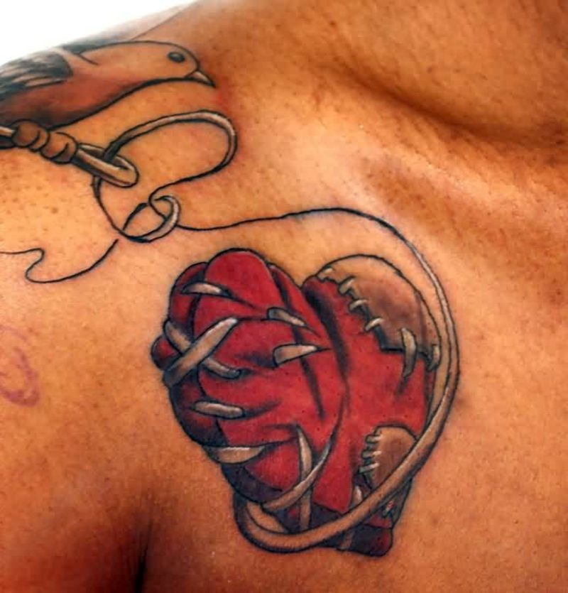 Herz Tattoo Sewing Bird Red Heart Tattoo For Men