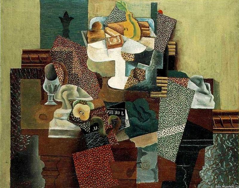 Kubismus Merkmale Pablo Picasso Stillleben Mit Früchte Auf Dem Tisch