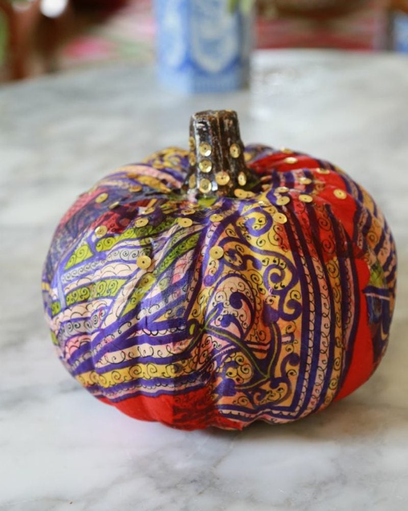 Kürbis bemalen pattern pumpkin craft