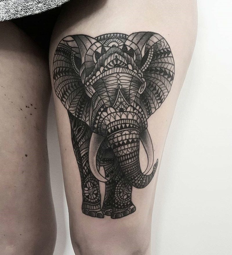 elefanten tattoo Ornamental Elephant