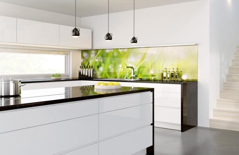 küche glasrückwand modern 