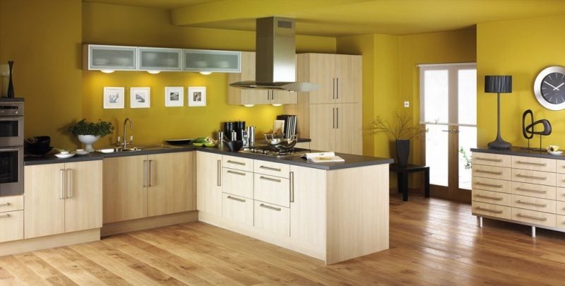 küchenwandgestaltung gelb 