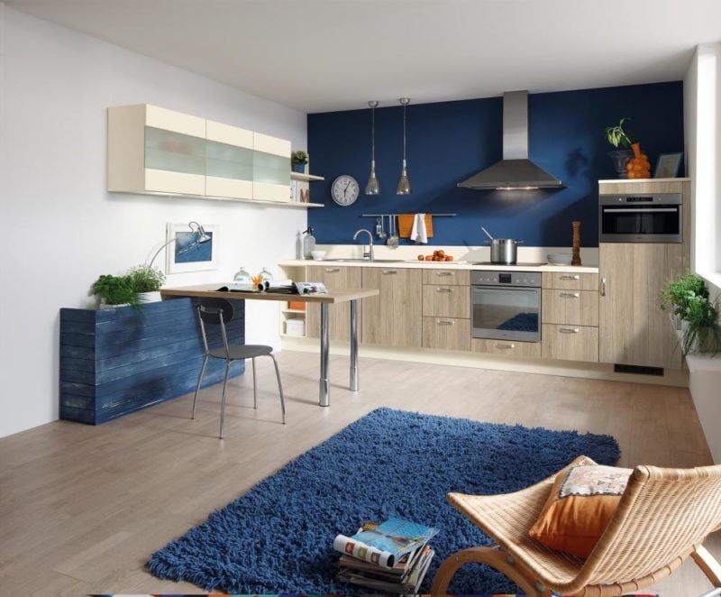 küchenwandgestaltung blau 