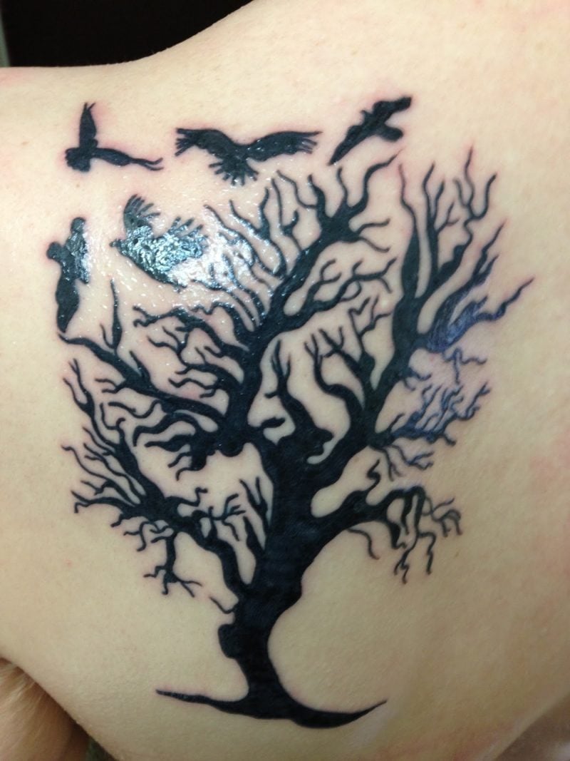 Lebensbaum Tattoo Vögel 