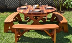 Gartentisch selber bauen round picnic table design in the garden