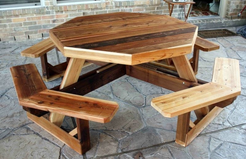 gartentisch selber bauen octagonal picnic table