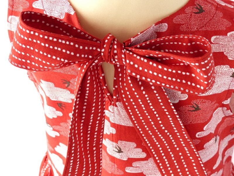 originelle Bluse Rot und Weiss Kinderkleidung nähen 