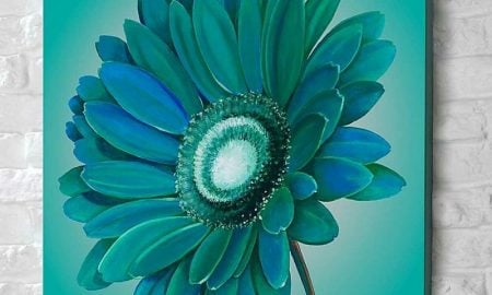 originelle Blume in 3D-Optik Leinwand