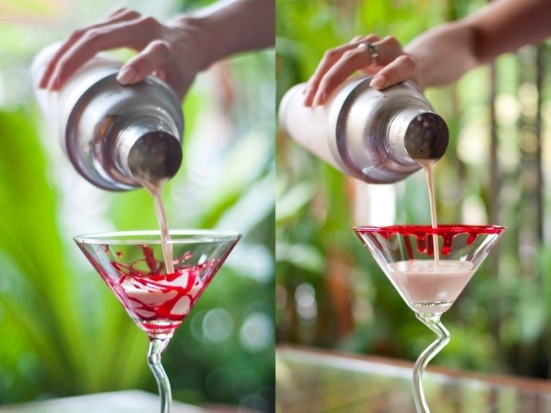 Martini Gläser mit Kunstblut dekorieren
