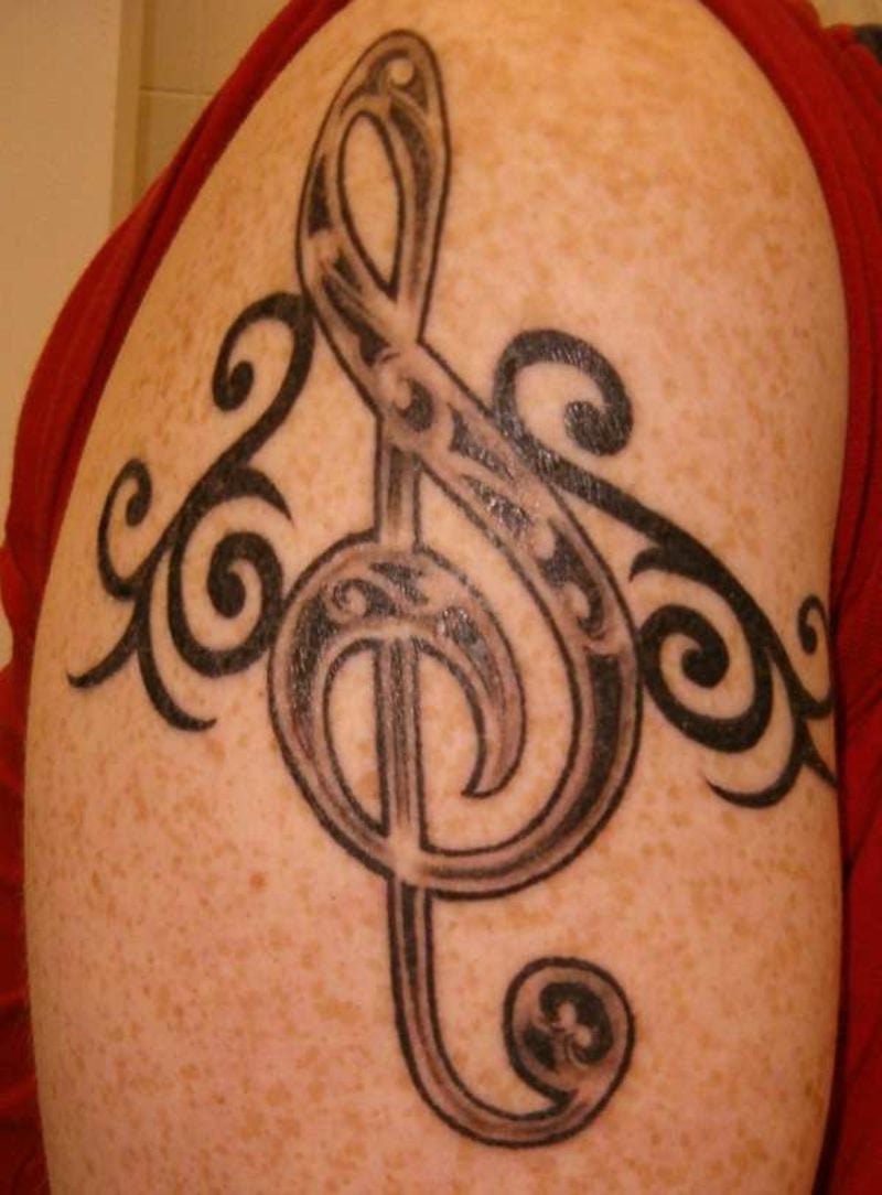 notenschlussel tattoo celtic tribal