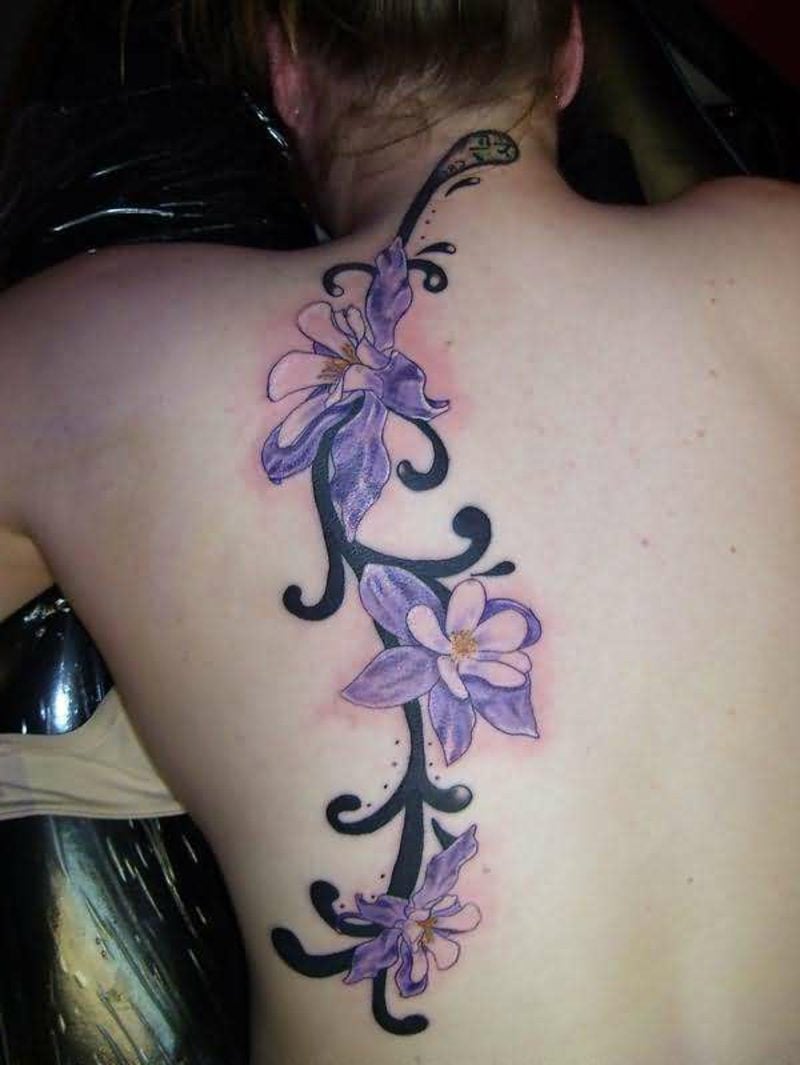 orchideen tattoo black tribal on back