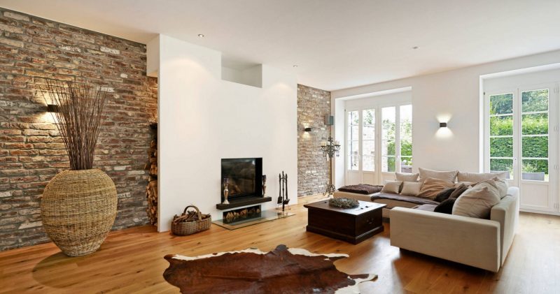 Steinwand wohnzimmer dunkel ~ moderne inspiration innenarchitektur ...