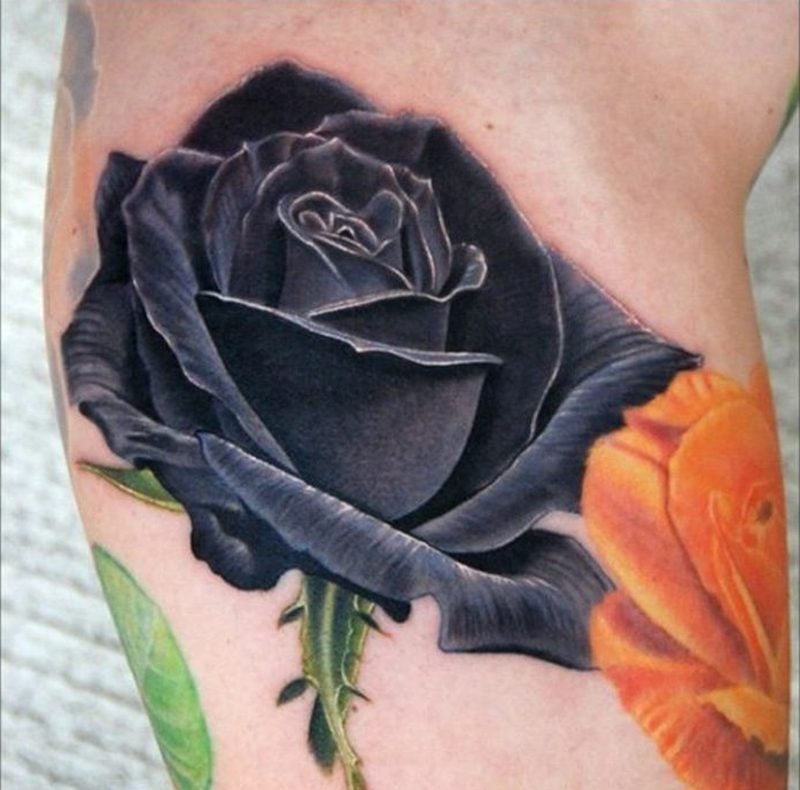 Tattoo schwarze Rose