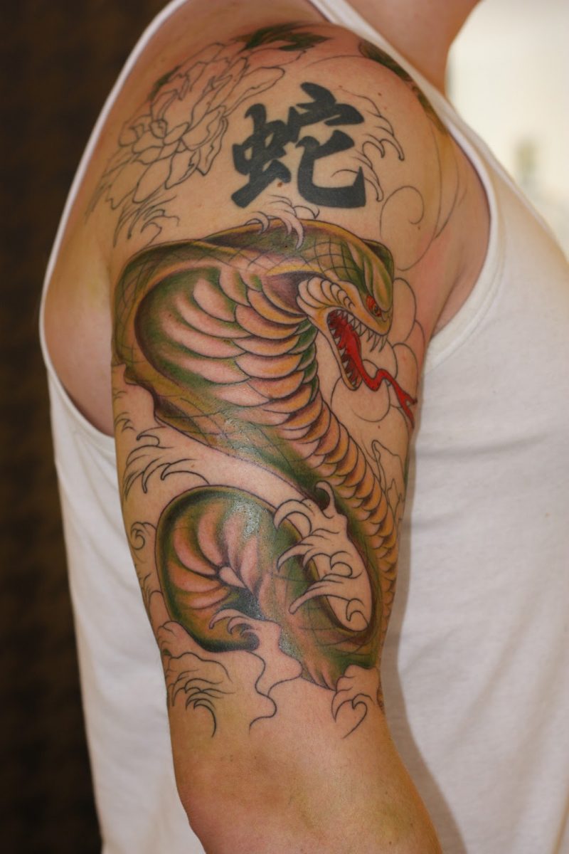 Chinesische Abbildung von Schlangen Tattoo 