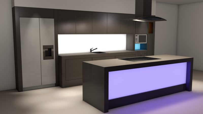 Spritzschutz für Küche mit LED Beleuchtung 