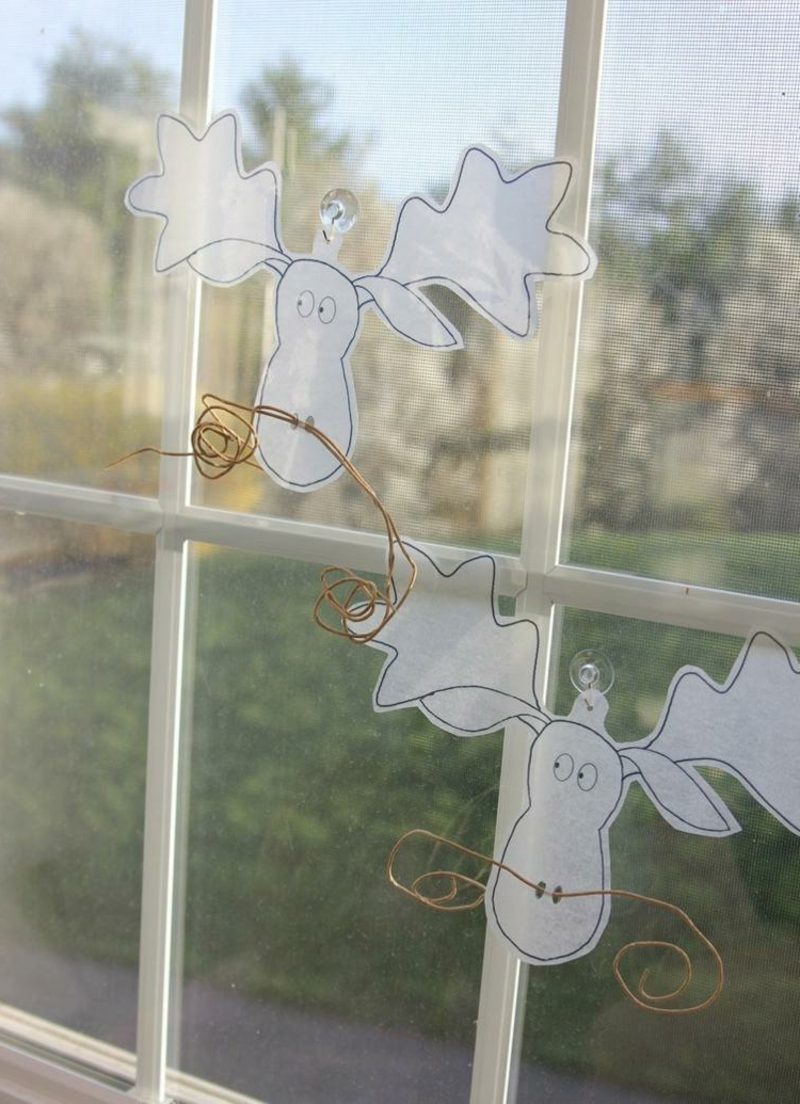 Fensterbilder zu Weihnachten Rentiere