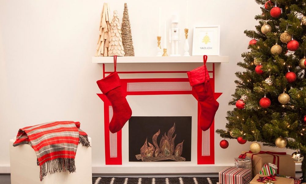 Weihnachten am Kamin: Dekokamin aus Pappe basteln - DIY, Weihnachtsdeko