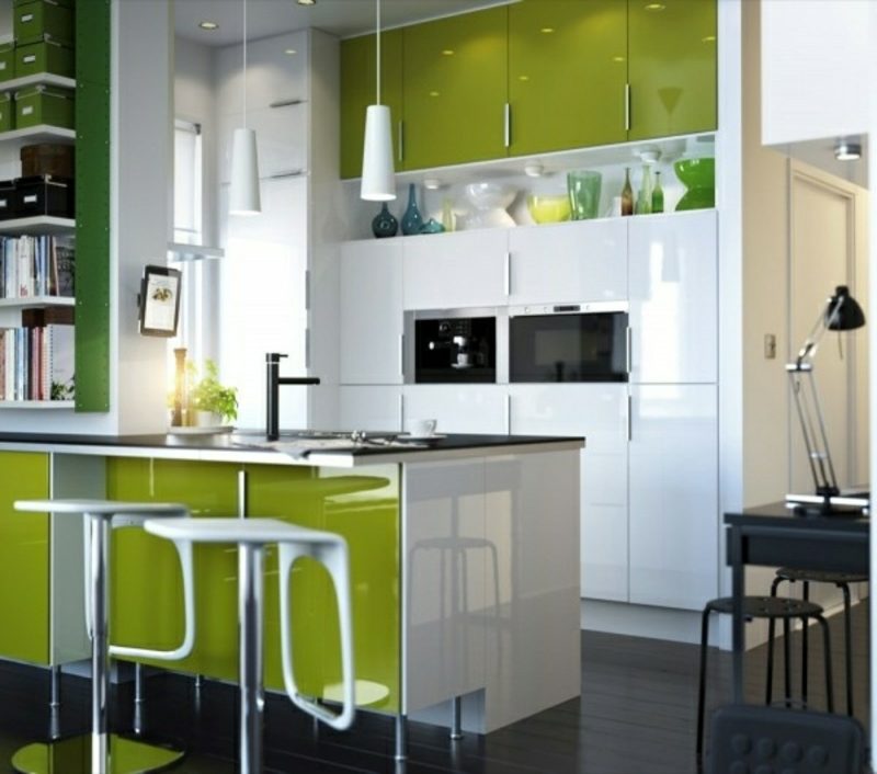 Modulküche im Grün moderner Look