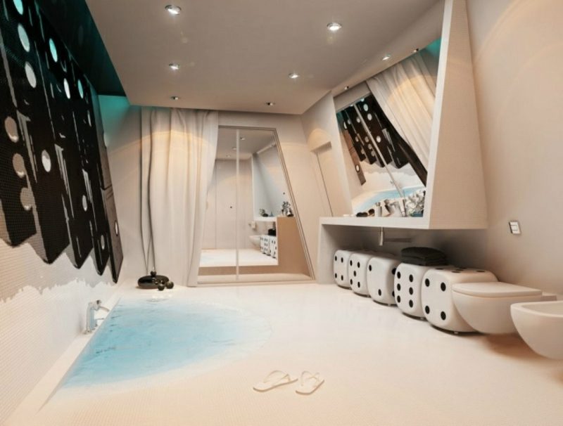 Luxus Badezimmer ausgefallener Look originelle Designerkonzept