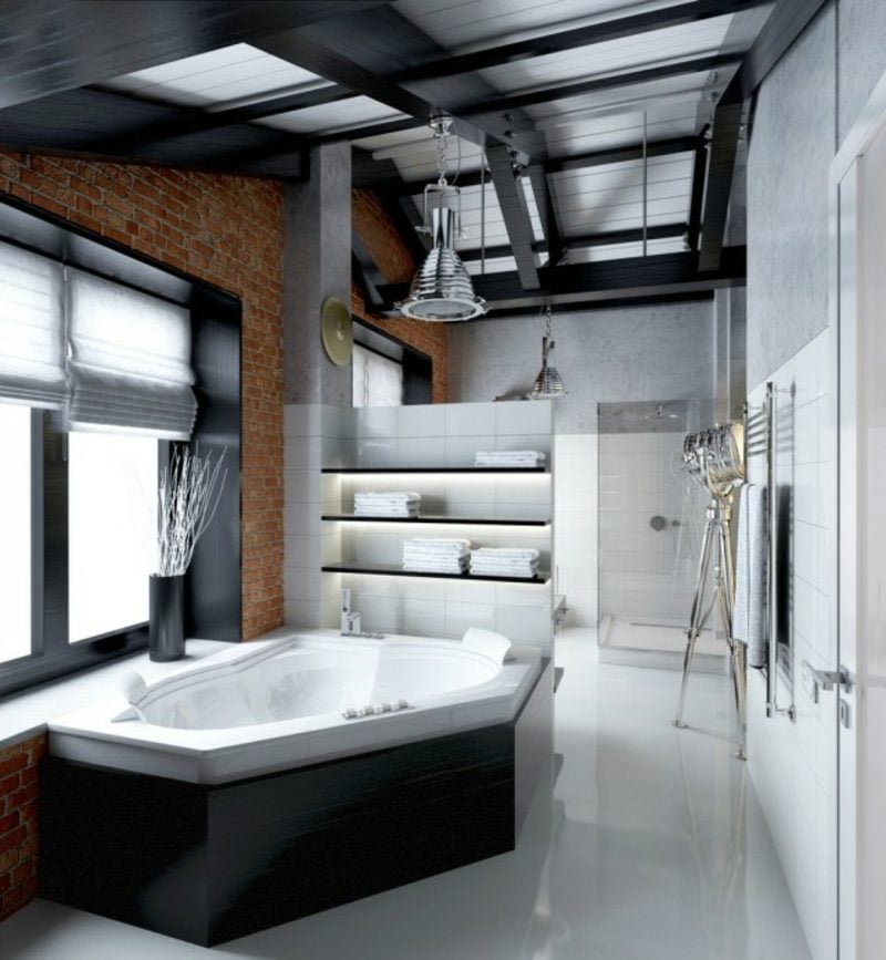 Luxus Badezimmer geometrische Formen industrieller Stil