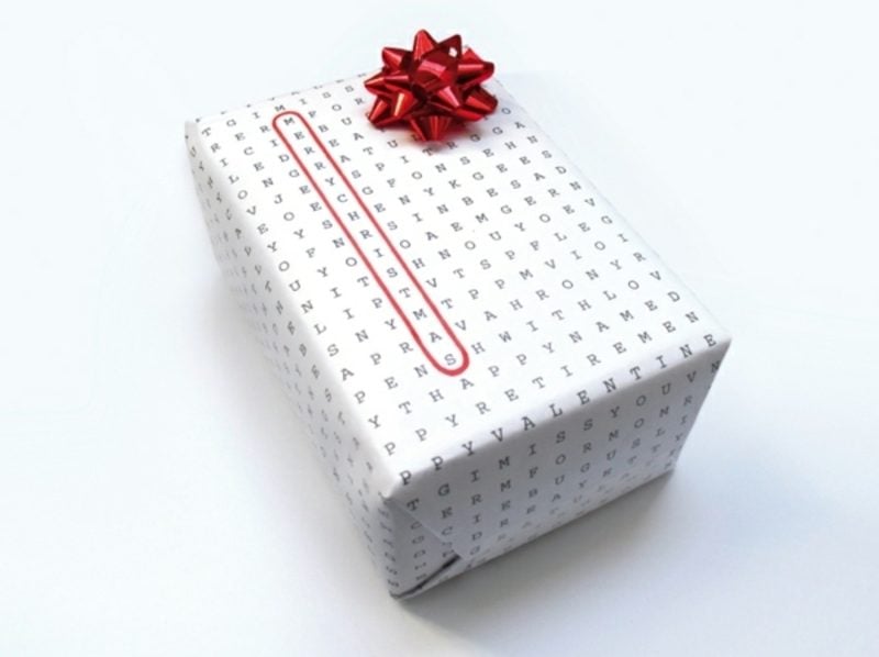 Geschenkpapier zu Weihnachten herrlicher Look Kreuzworträtsel