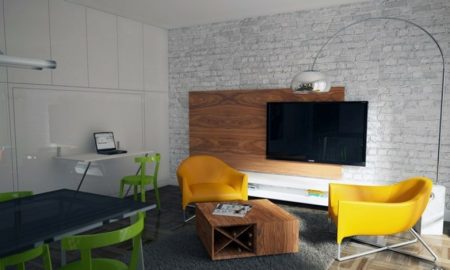 elegante TV Wand Wohnzimmer Wandpaneele aus Holz