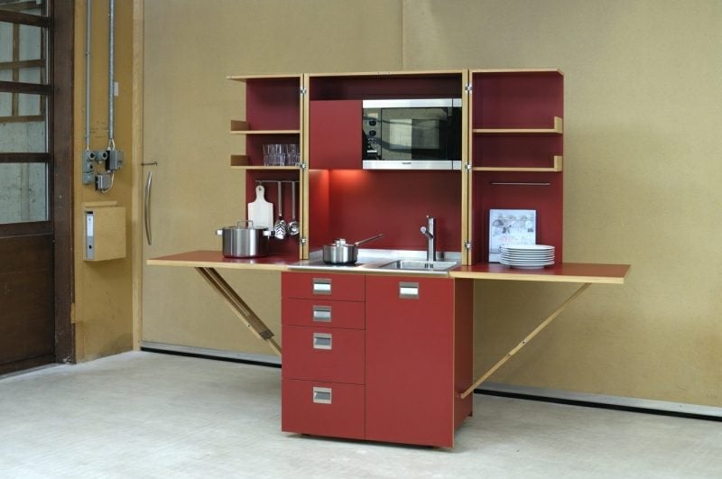 mobile Küche im Rot herrliches Design