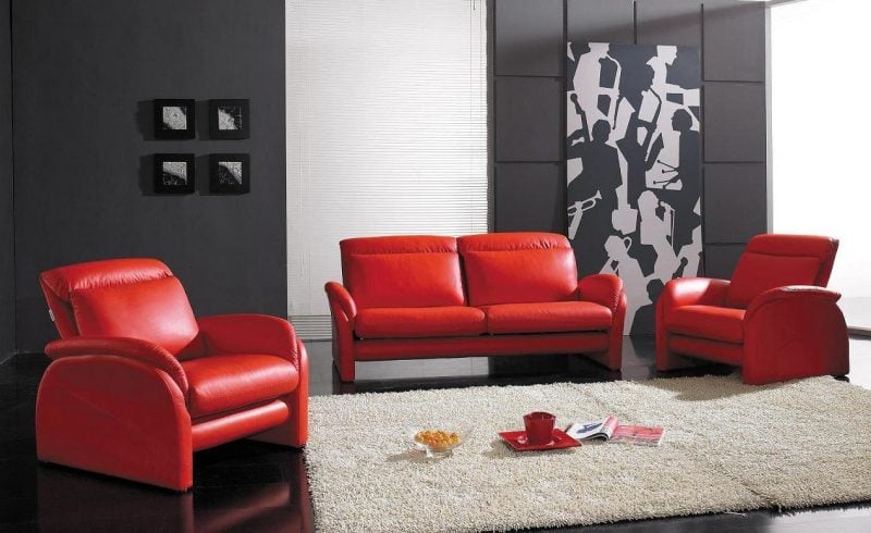 Rote Ledermöbel im stilvollen Design!