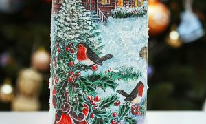 Serviettentechnik Anleitung - Dekorieren Sie Sektflasche für Silvesterparty