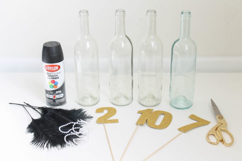 DIY Anleitung für Silvesterdeko mit Weinflaschen