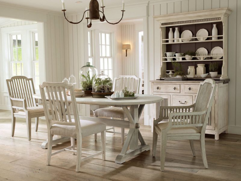 Einrichtung landhausstil möbel weiß design esszimmer esstisch stuhl holz ideen rustikale möbel