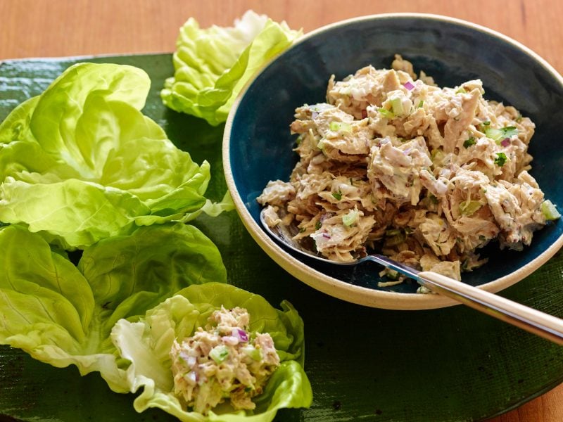 Käsefondue Beilagen: Salat mit Thunfisch!