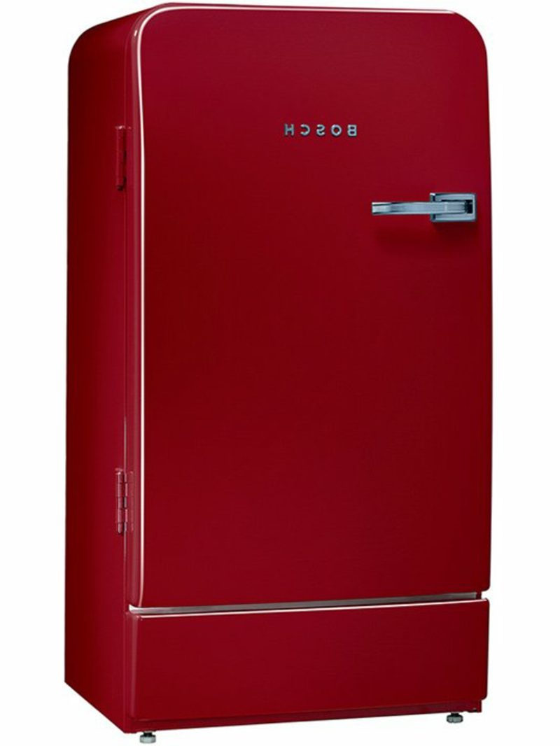 Bosch Retro Kühlschrank farbenfrohes Design Burgunderrot