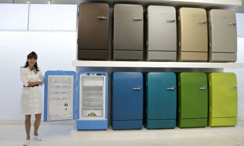 Bosch Retro Kühlschrank faszinierende farbgestaltung
