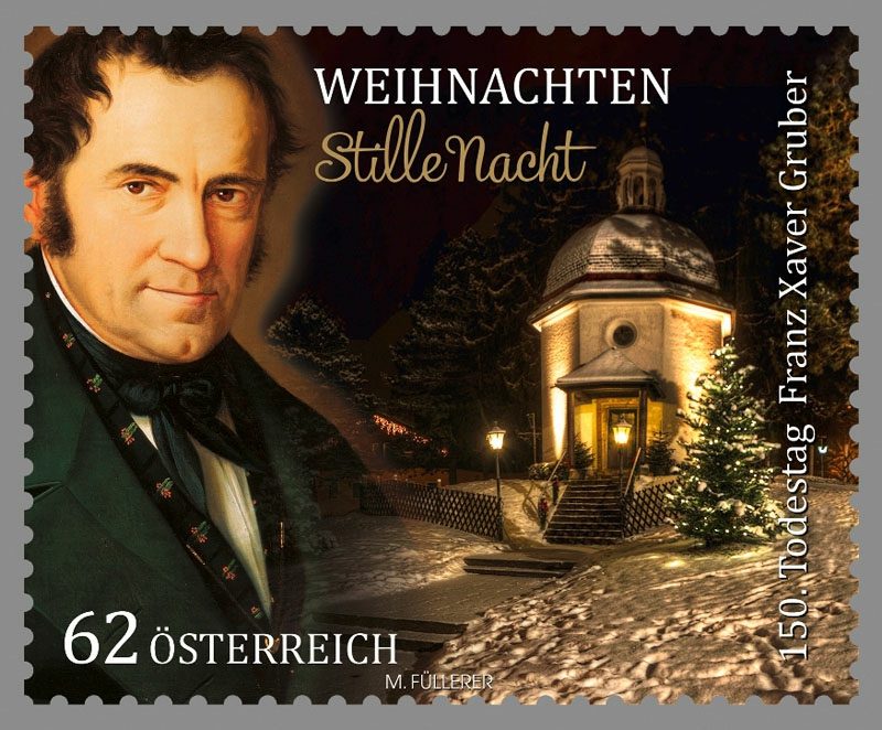Weihnachtslieder Stille Nacht Briefmarke
